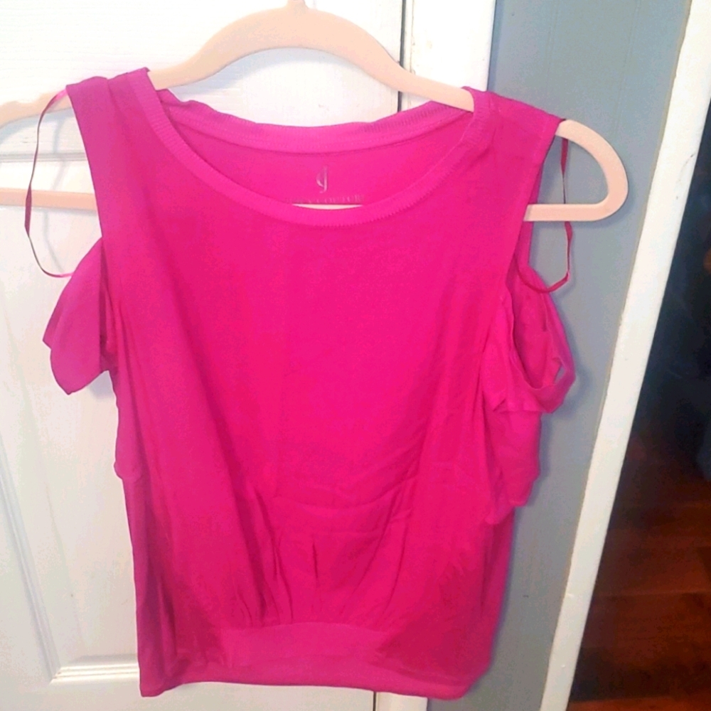 Magenta open shoulder top